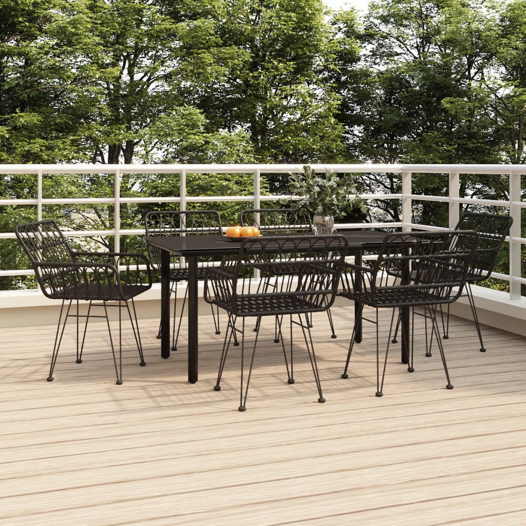 3 Piece Garden Dining Set Poly Rattan