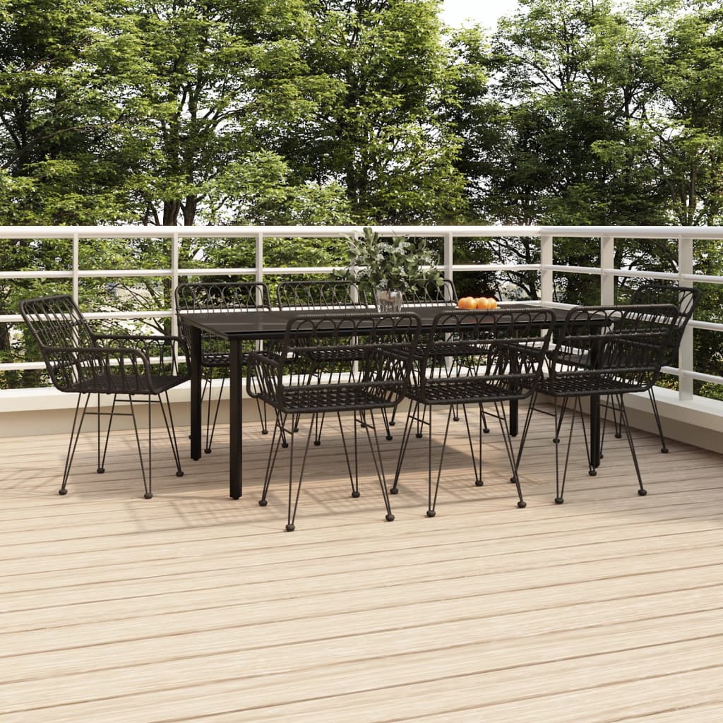 3 Piece Garden Dining Set Poly Rattan