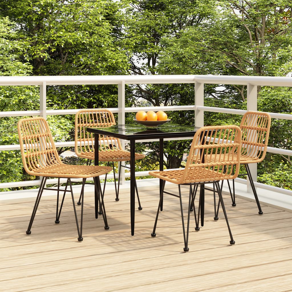 7 Piece Garden Dining Set Poly Rattan