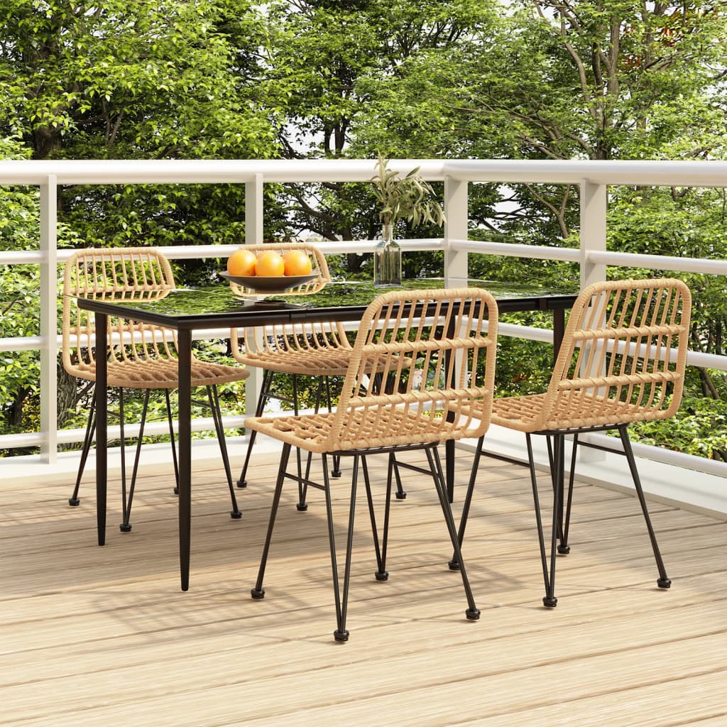 7 Piece Garden Dining Set Poly Rattan