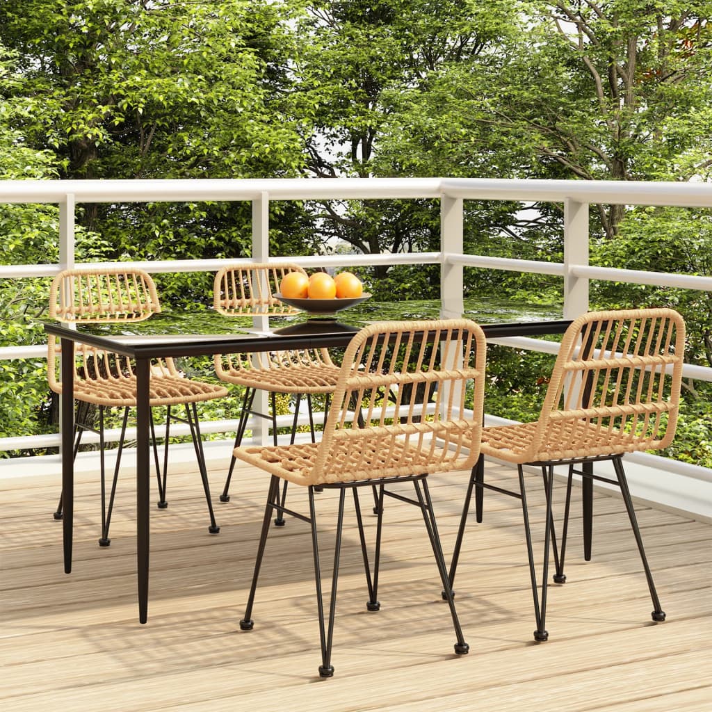 7 Piece Garden Dining Set Poly Rattan