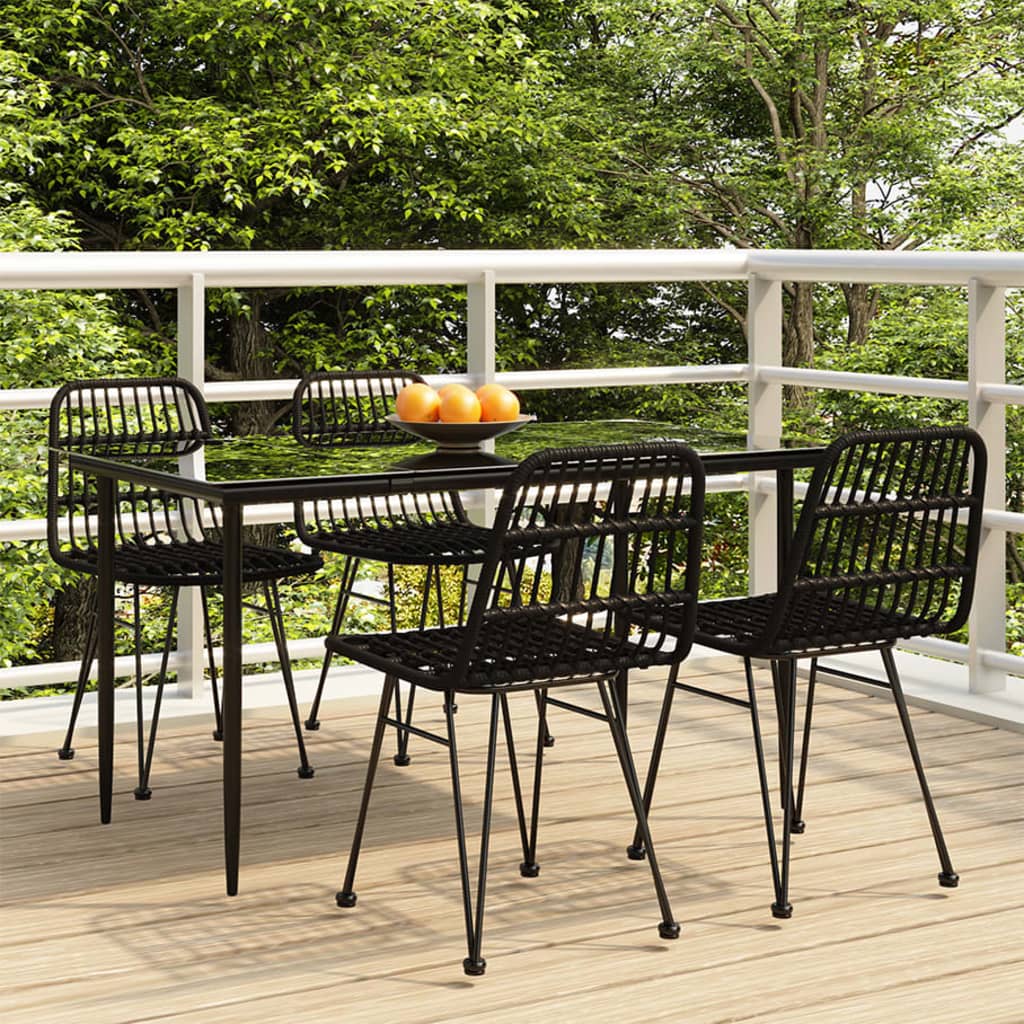 7 Piece Garden Dining Set Poly Rattan