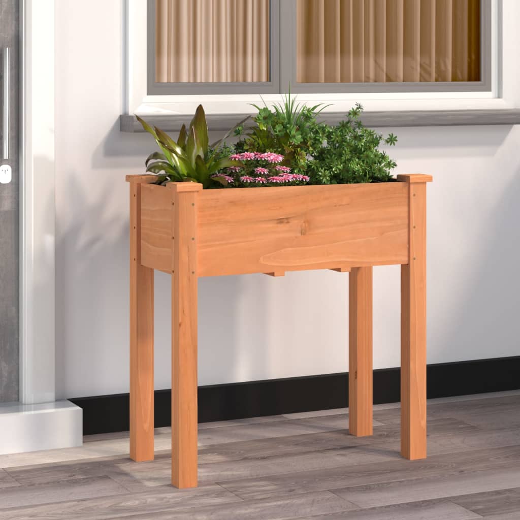 Wheeled Planter With Liner Solid Wood Fir