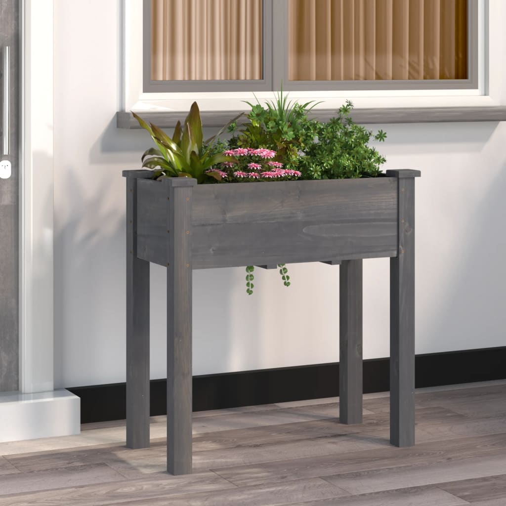 Wheeled Planter With Liner Solid Wood Fir