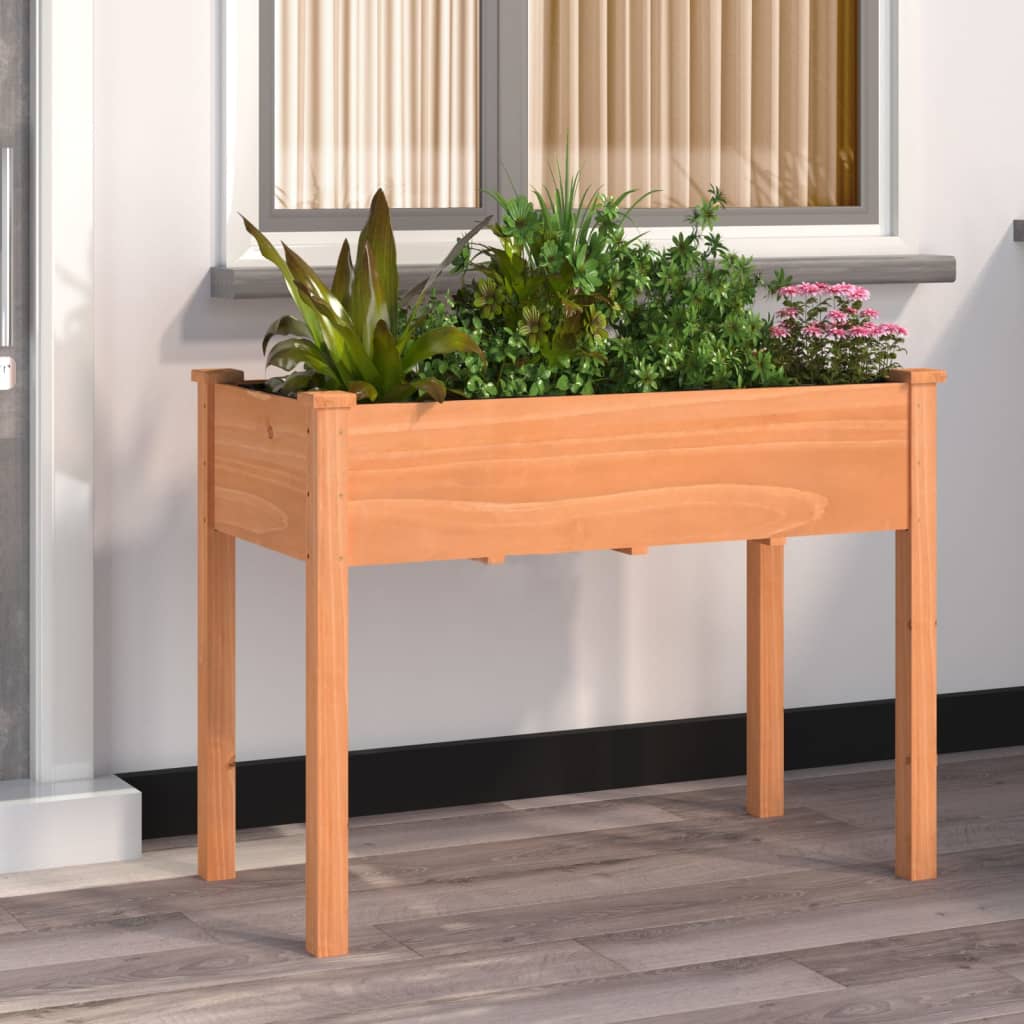Wheeled Planter With Liner Solid Wood Fir