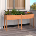 Wheeled Planter With Liner Solid Wood Fir