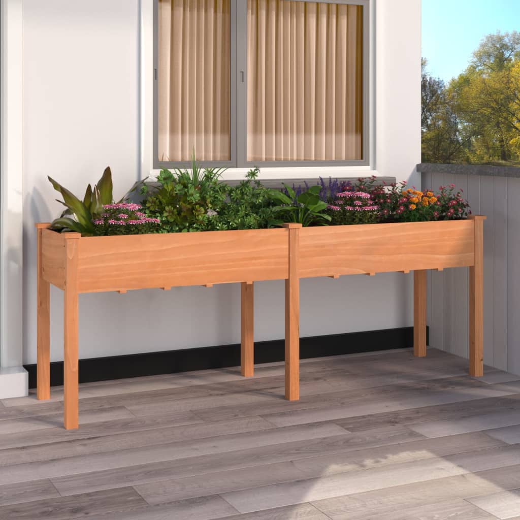 Wheeled Planter With Liner Solid Wood Fir