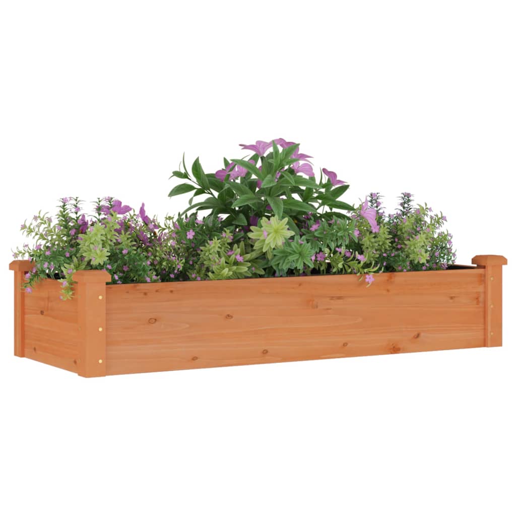 Garden Raised Bed With Liner Solid Wood Fir
