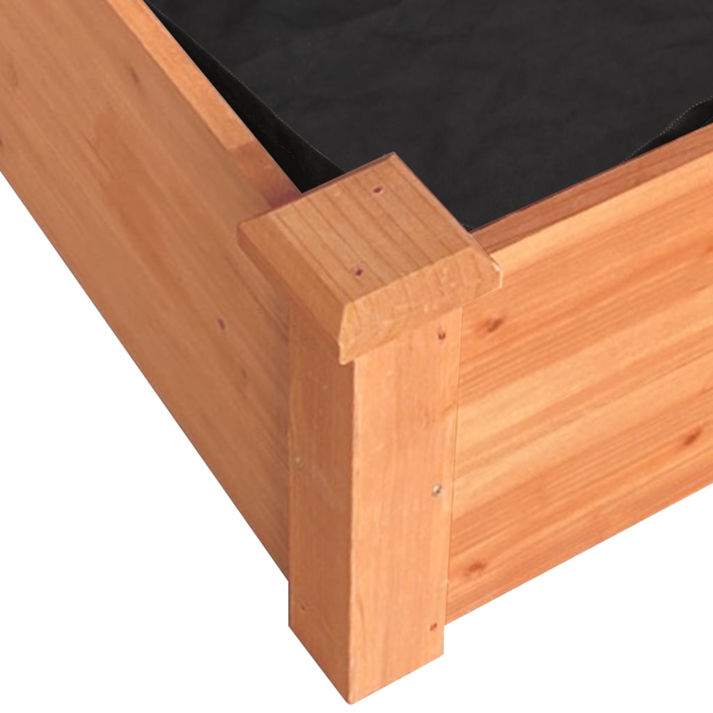 Garden Raised Bed With Liner Solid Wood Fir