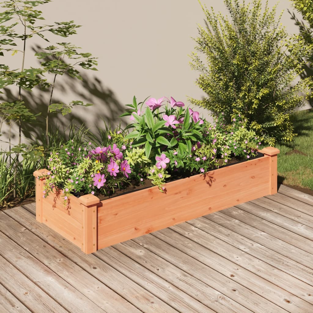Garden Raised Bed With Liner Solid Wood Fir