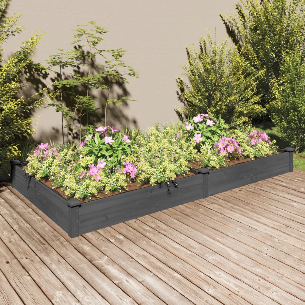 Garden Raised Bed With Liner Solid Wood Fir