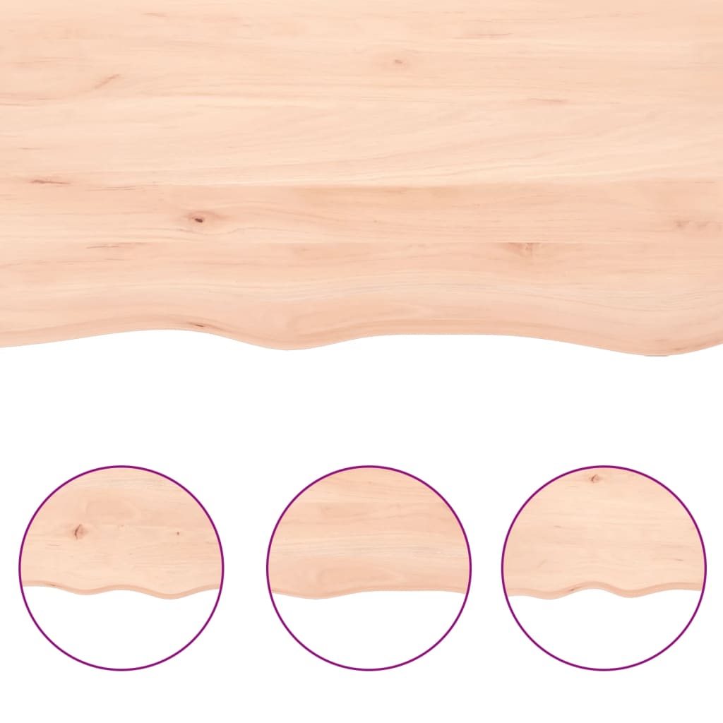 Worktops Live Edge Solid Oak Countertop Vanity Table Top 60X50Cm Rustic Wood Lig