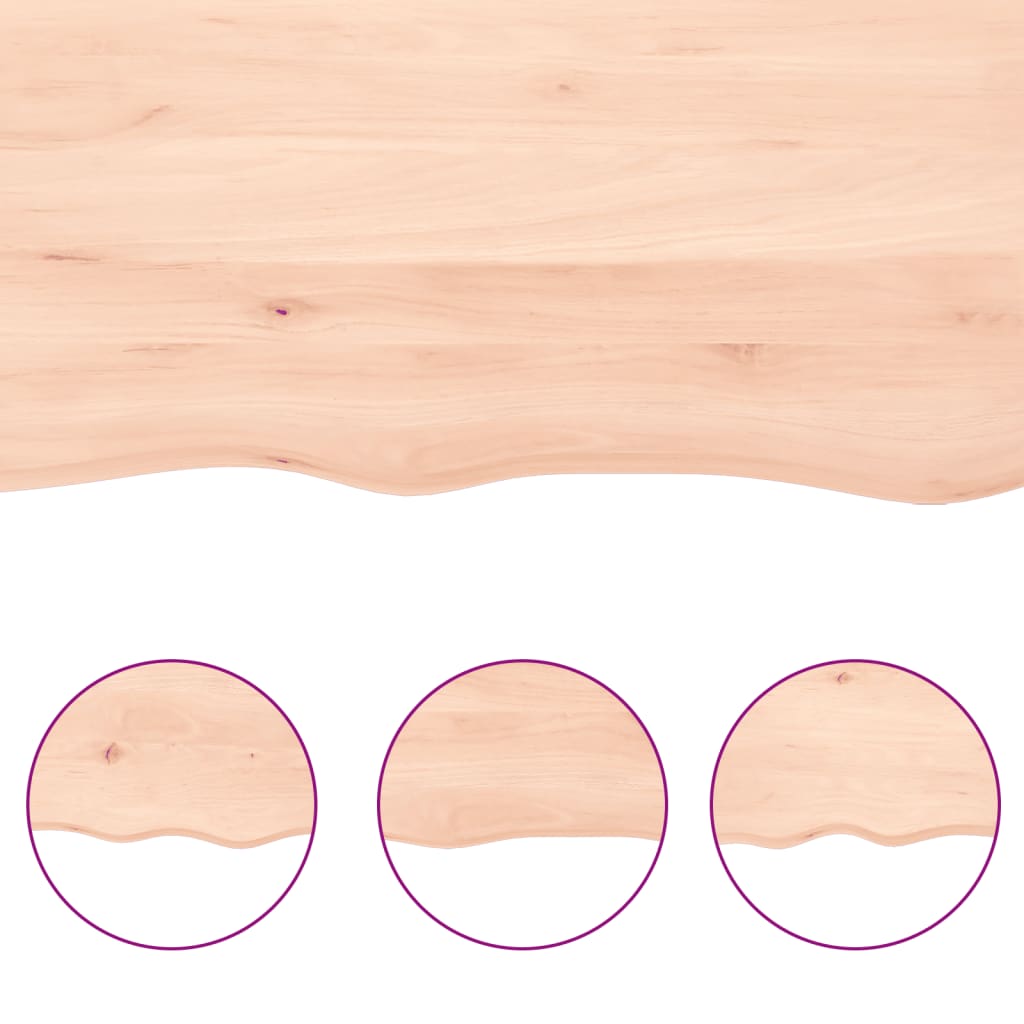 Worktops Live Edge Solid Oak Countertop Vanity Table Top 60X50Cm Rustic Wood Lig