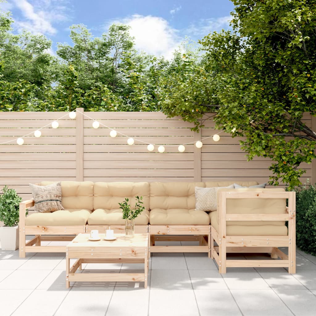 6 Piece Garden Lounge Set Impregnated Wood Pine