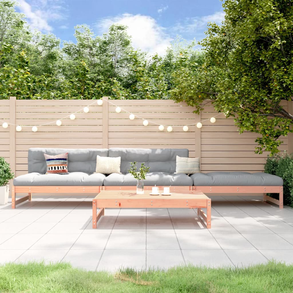 4 Piece Garden Lounge Set Black Solid Wood Pine