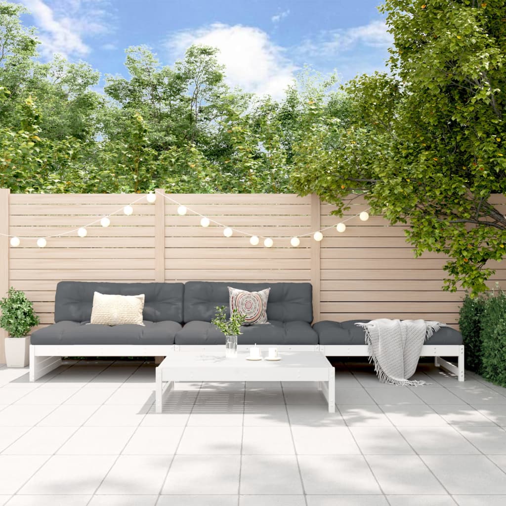 4 Piece Garden Lounge Set Solid Wood Pine