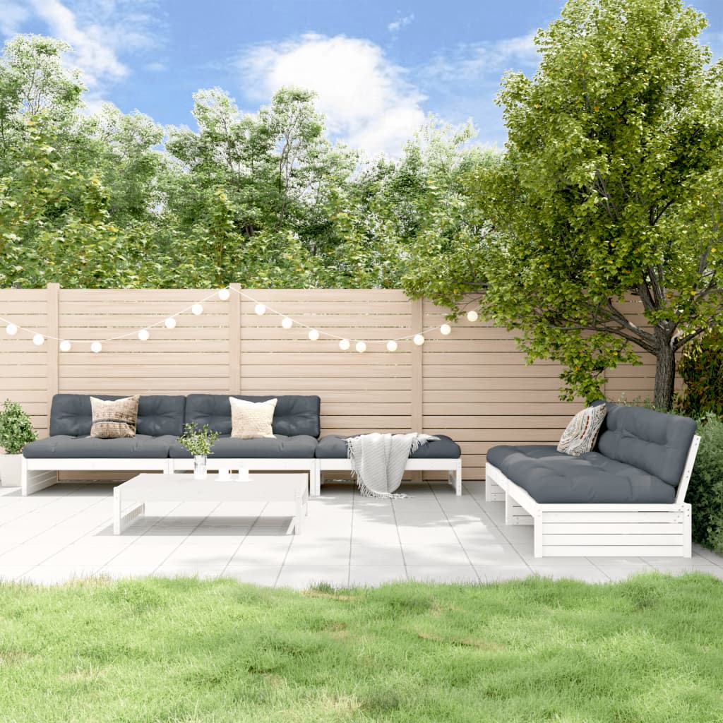 6 Piece Garden Lounge Set Solid Wood Pine