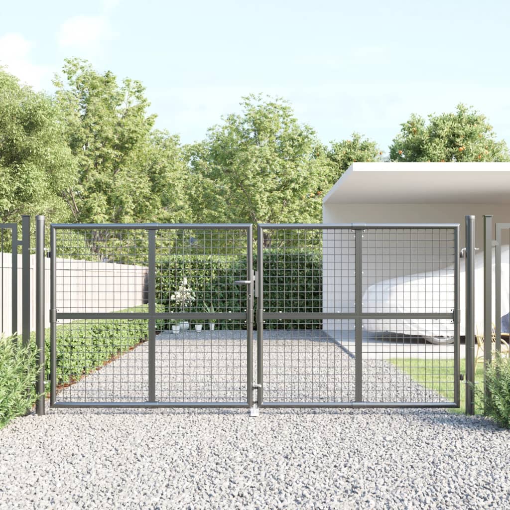 Mesh Garden Gate 300X125 Cm Galvanised Steel