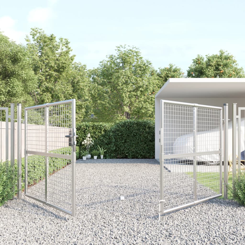 Mesh Garden Gate 300X125 Cm Galvanised Steel