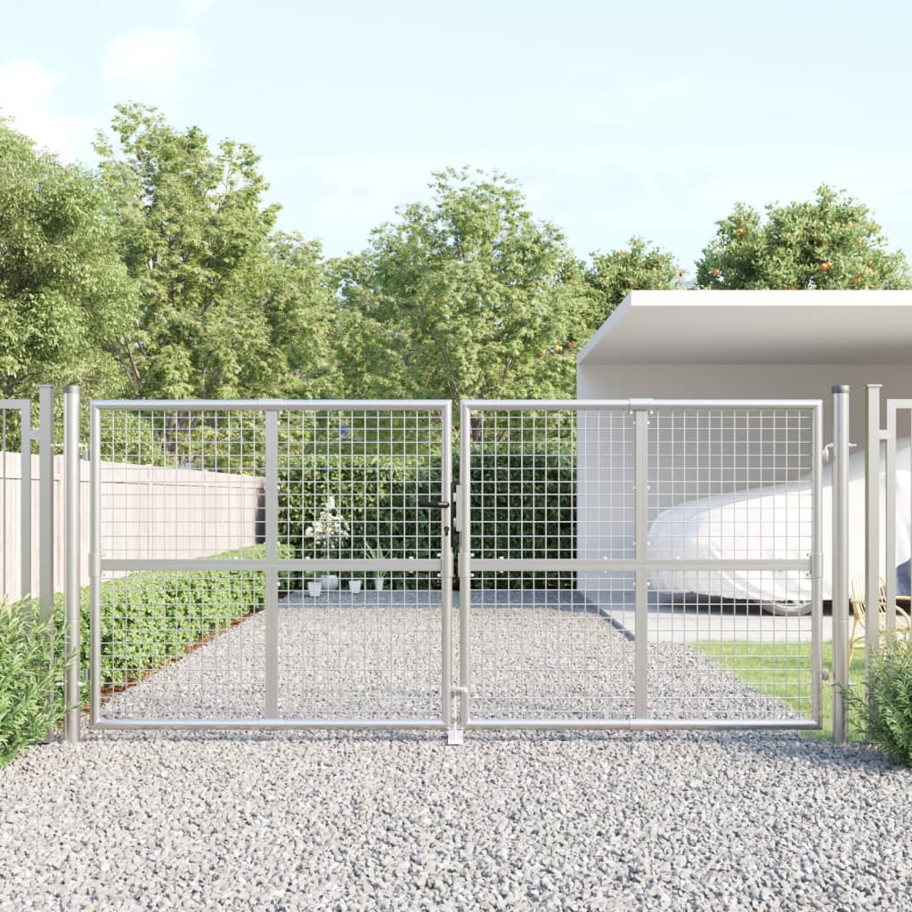 Mesh Garden Gate 300X125 Cm Galvanised Steel