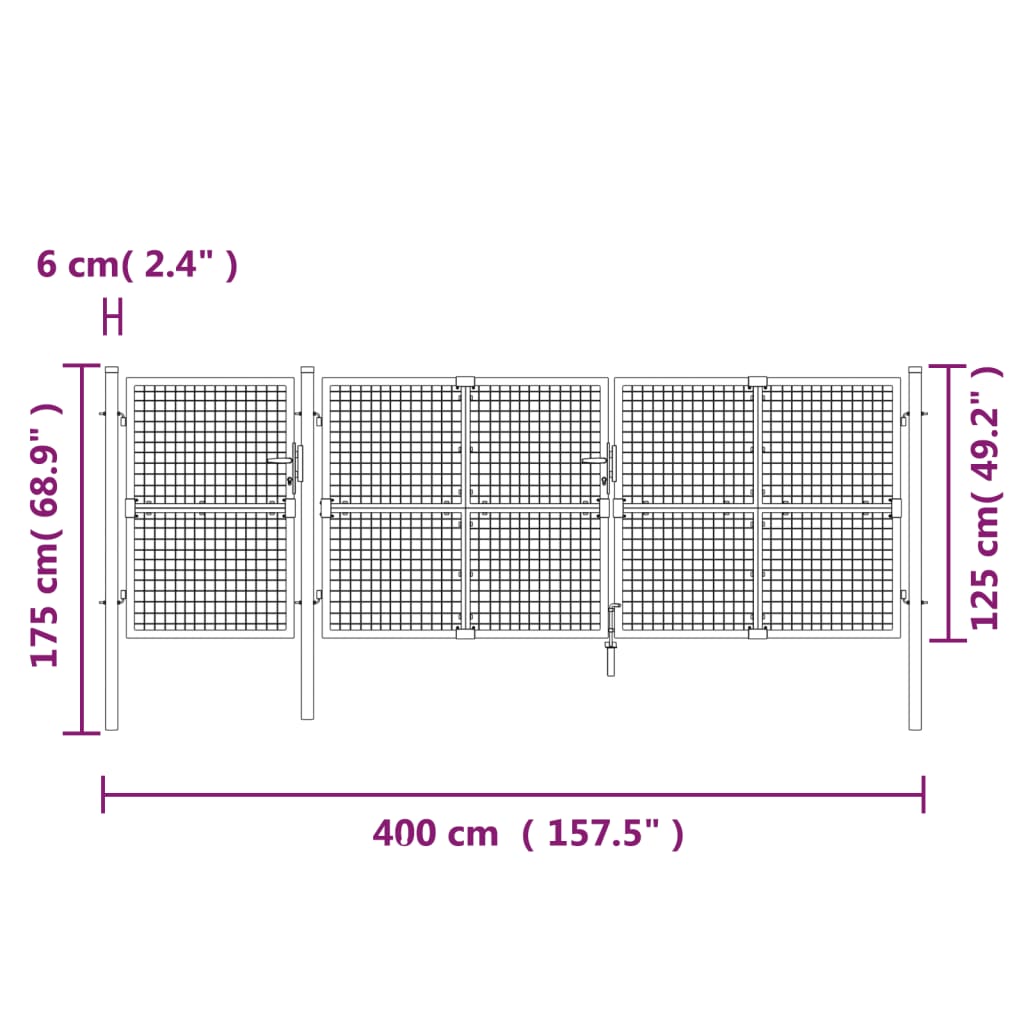 Mesh Garden Gate Galvanised Steel