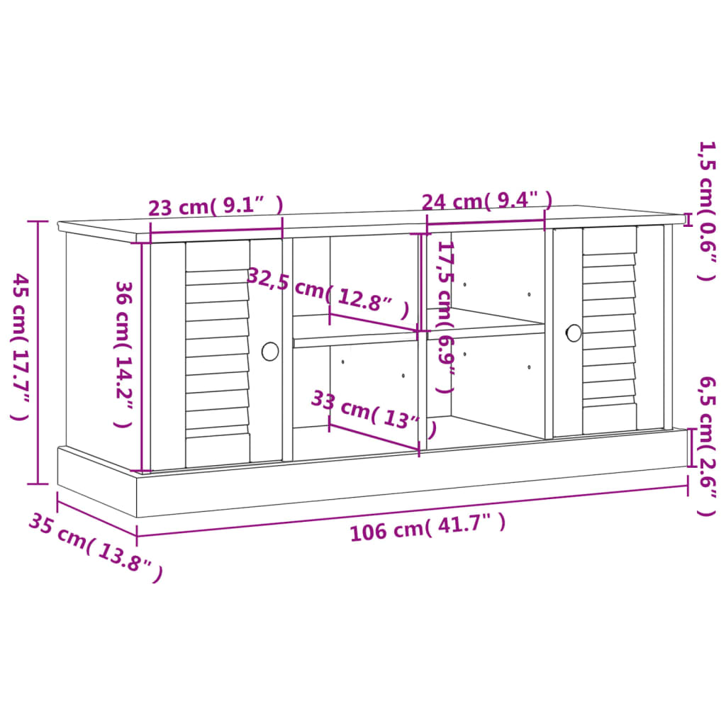 Shoe Bench Vigo 106X35X45 Cm Solid Wood Pine
