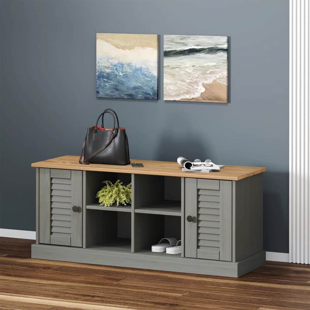Shoe Bench Vigo 106X35X45 Cm Solid Wood Pine