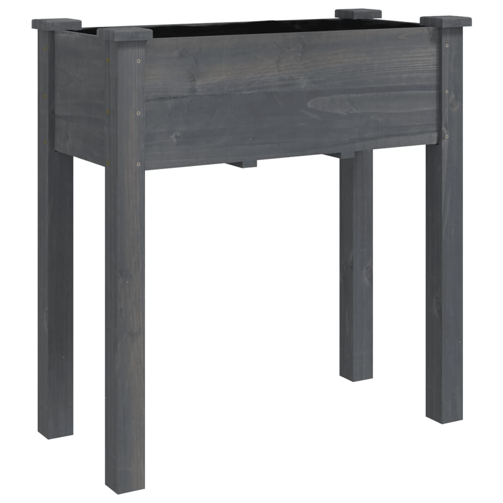 Wheeled Planter With Liner Solid Wood Fir