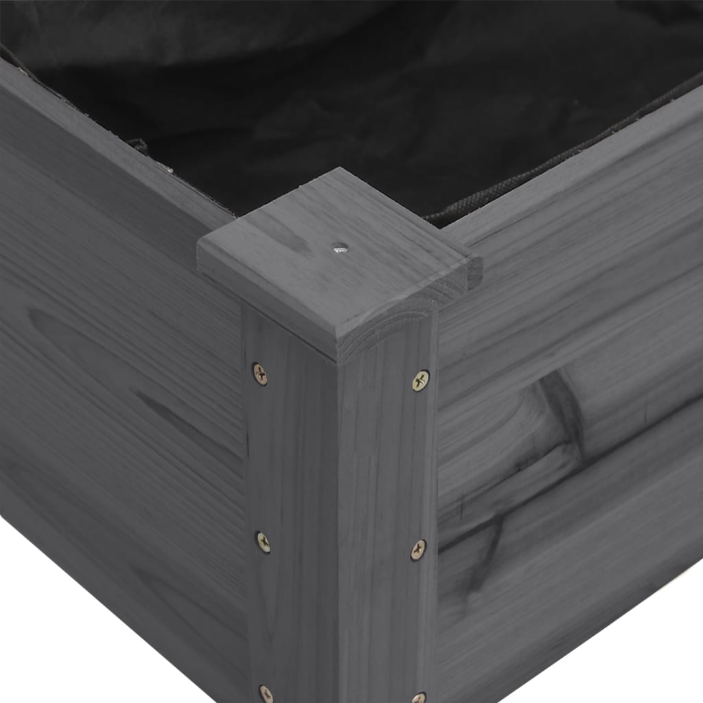Wheeled Planter With Liner Solid Wood Fir