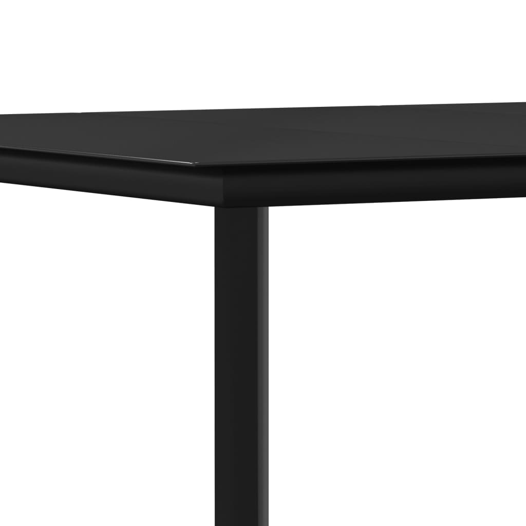 3 Piece Garden Dining Set Black Textilene And Steel