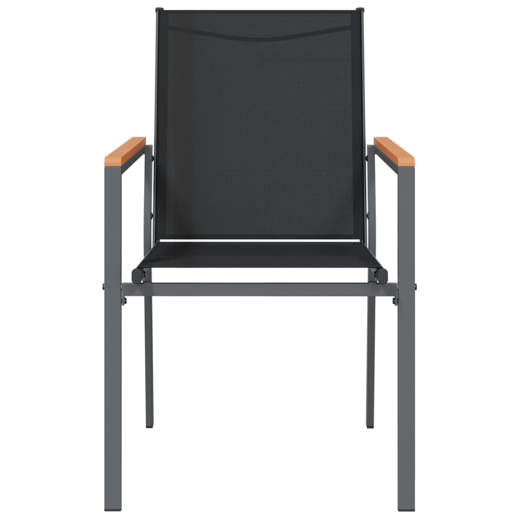 Garden Chairs 6 Pcs Black 55X61.5X90 Cm Textilene And Steel