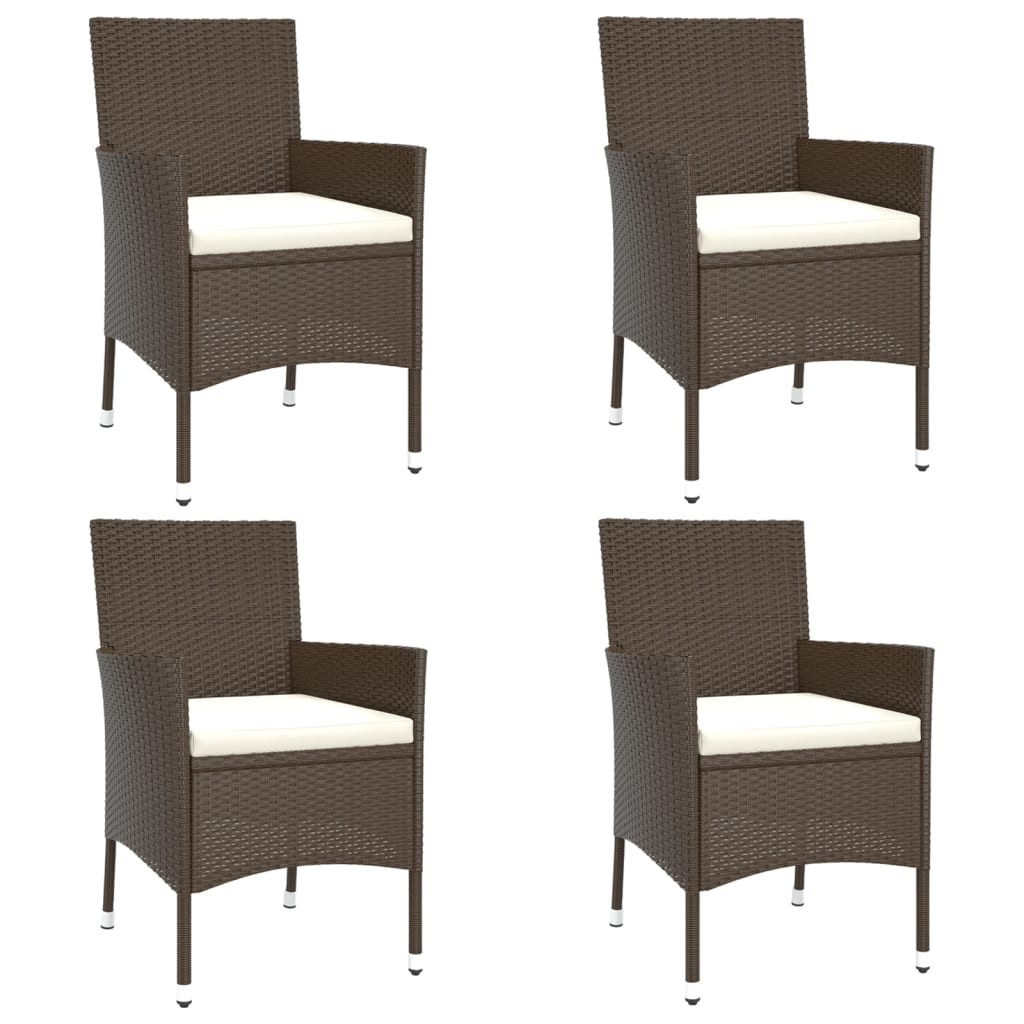 5 Piece Garden Bistro Set With Cushions Poly Rattan