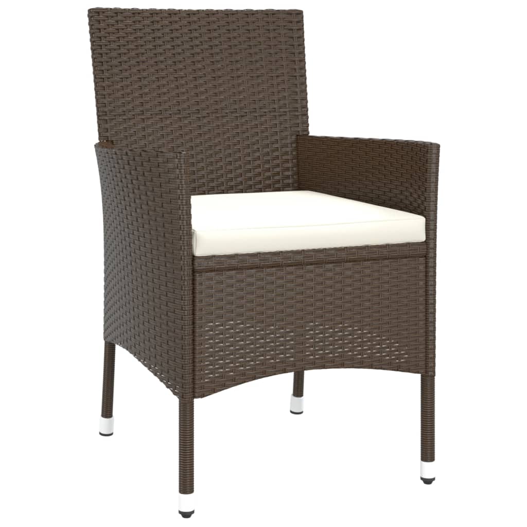 5 Piece Garden Bistro Set With Cushions Poly Rattan
