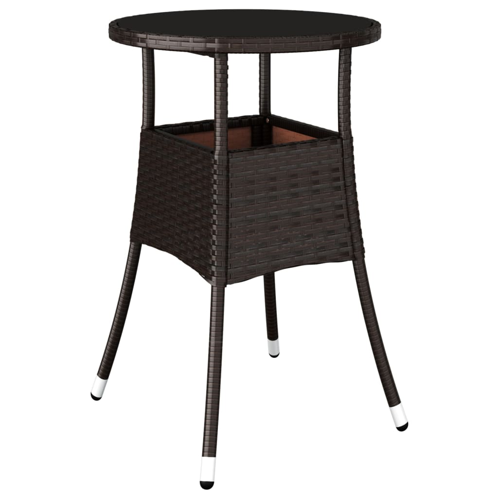 5 Piece Garden Bistro Set With Cushions Poly Rattan