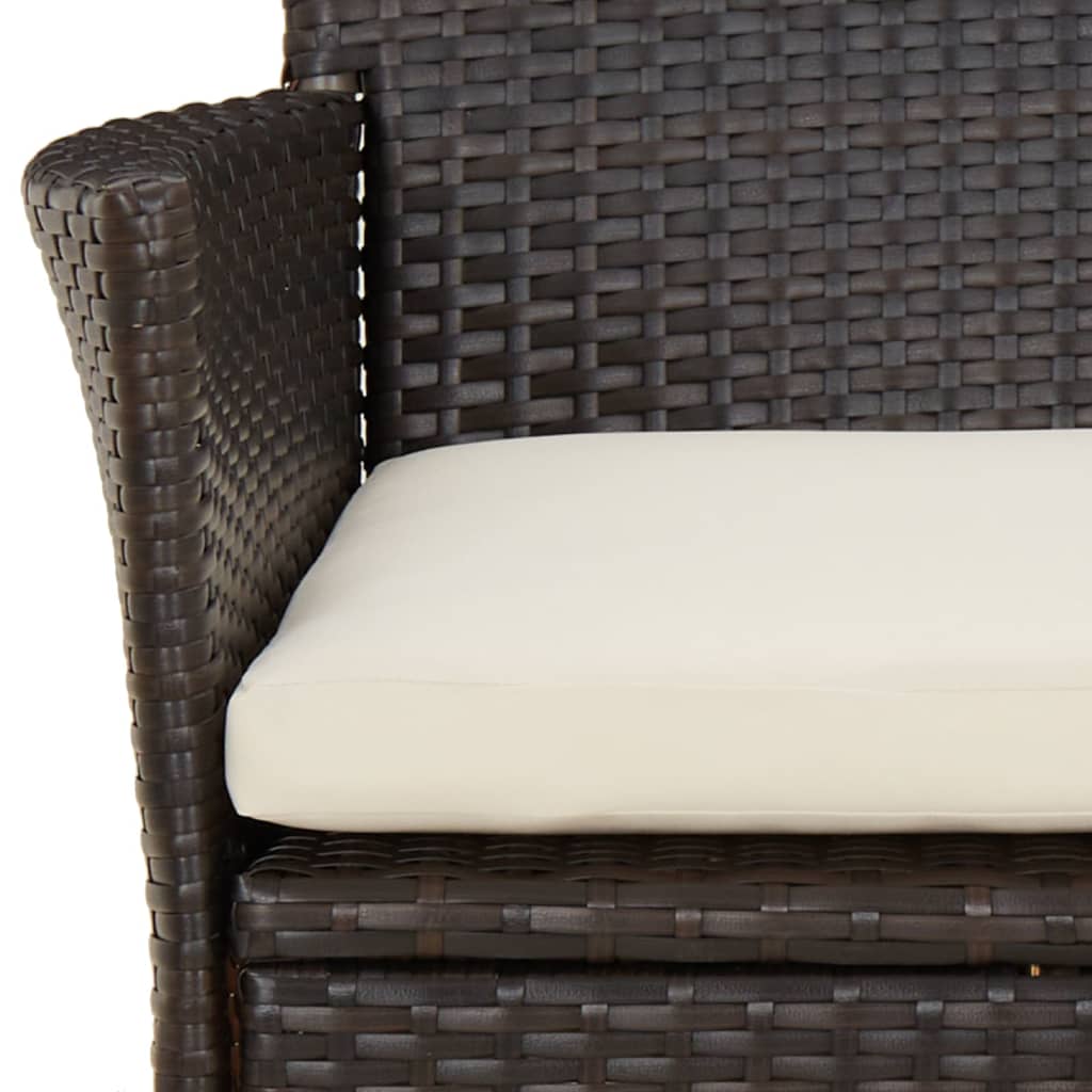 5 Piece Garden Bistro Set With Cushions Poly Rattan
