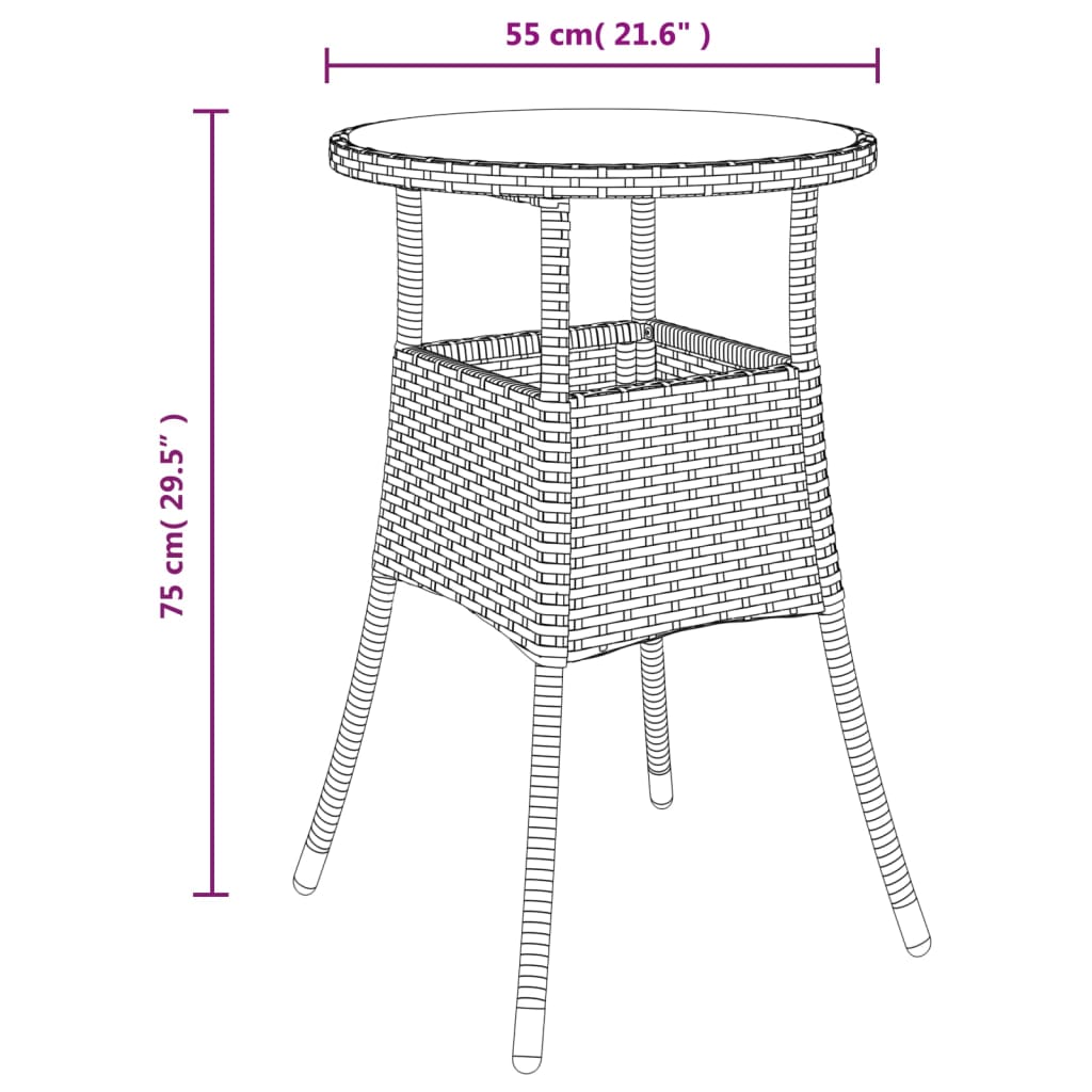 5 Piece Garden Bistro Set With Cushions Poly Rattan
