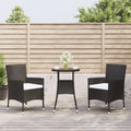 5 Piece Garden Bistro Set With Cushions Poly Rattan