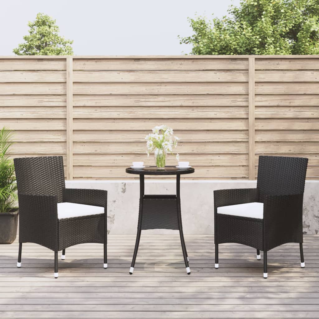 5 Piece Garden Bistro Set With Cushions Poly Rattan