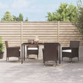 9 Piece Garden Dining Set With Cushions Poly Rattan
