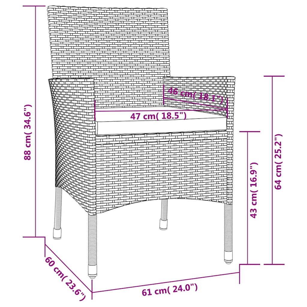 9 Piece Garden Dining Set With Cushions Poly Rattan