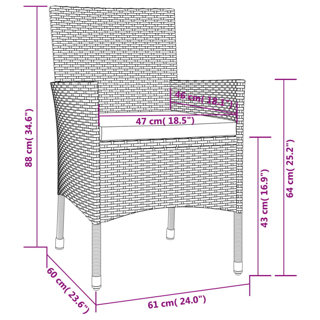 9 Piece Garden Dining Set With Cushions Poly Rattan