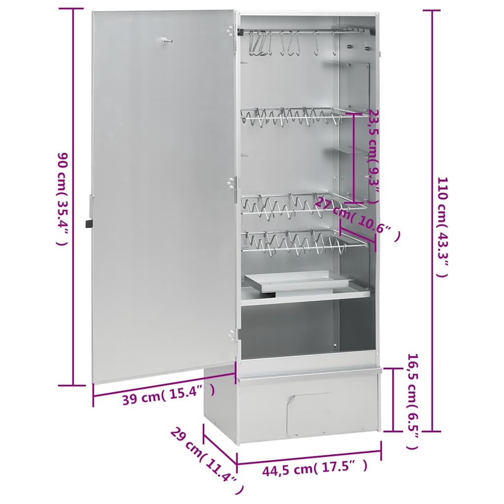 Bbq Oven Smoker With Table Galvanised Steel