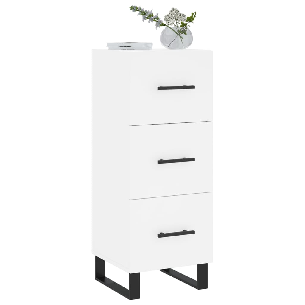 Sideboard 34.5X34X90 Cm Engineered Wood Smoked Oak Old Wood Artisan Oak White 34