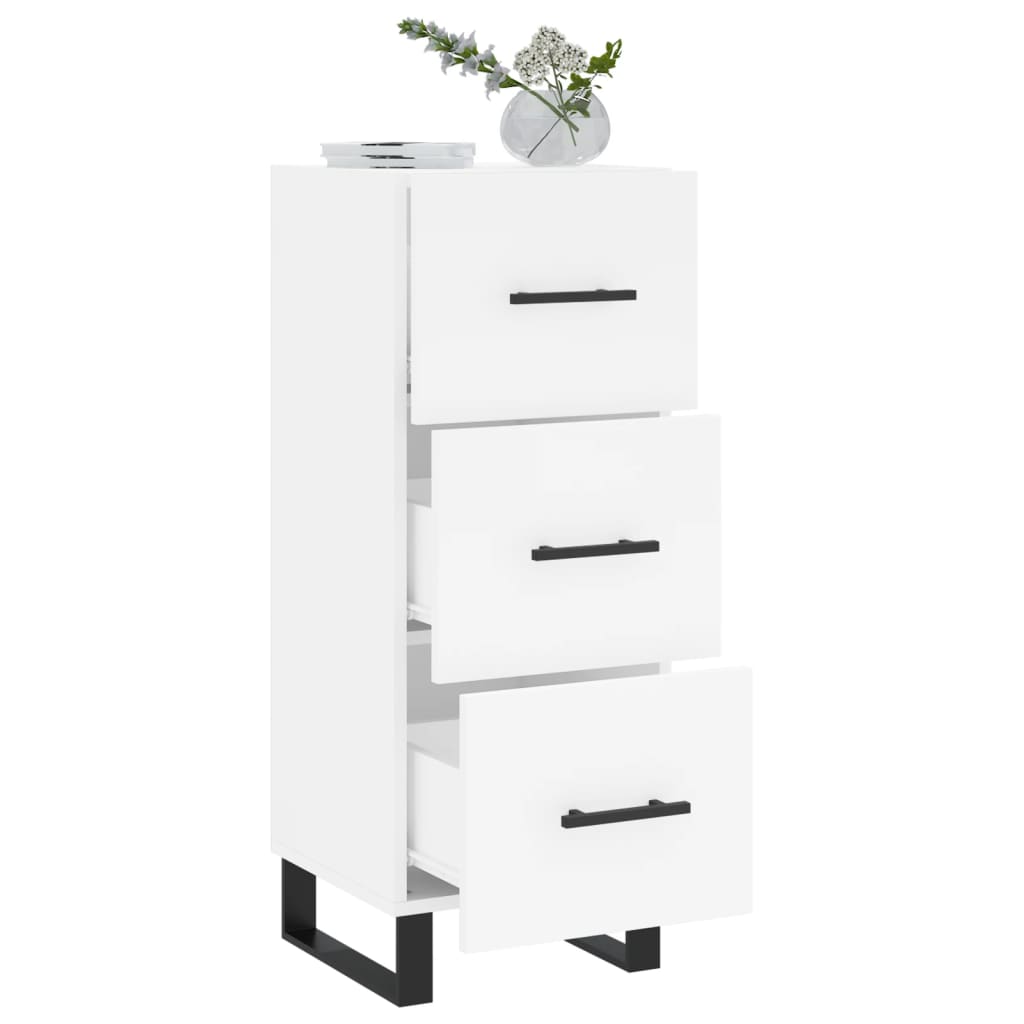 Sideboard 34.5X34X90 Cm Engineered Wood Smoked Oak Old Wood Artisan Oak White 34