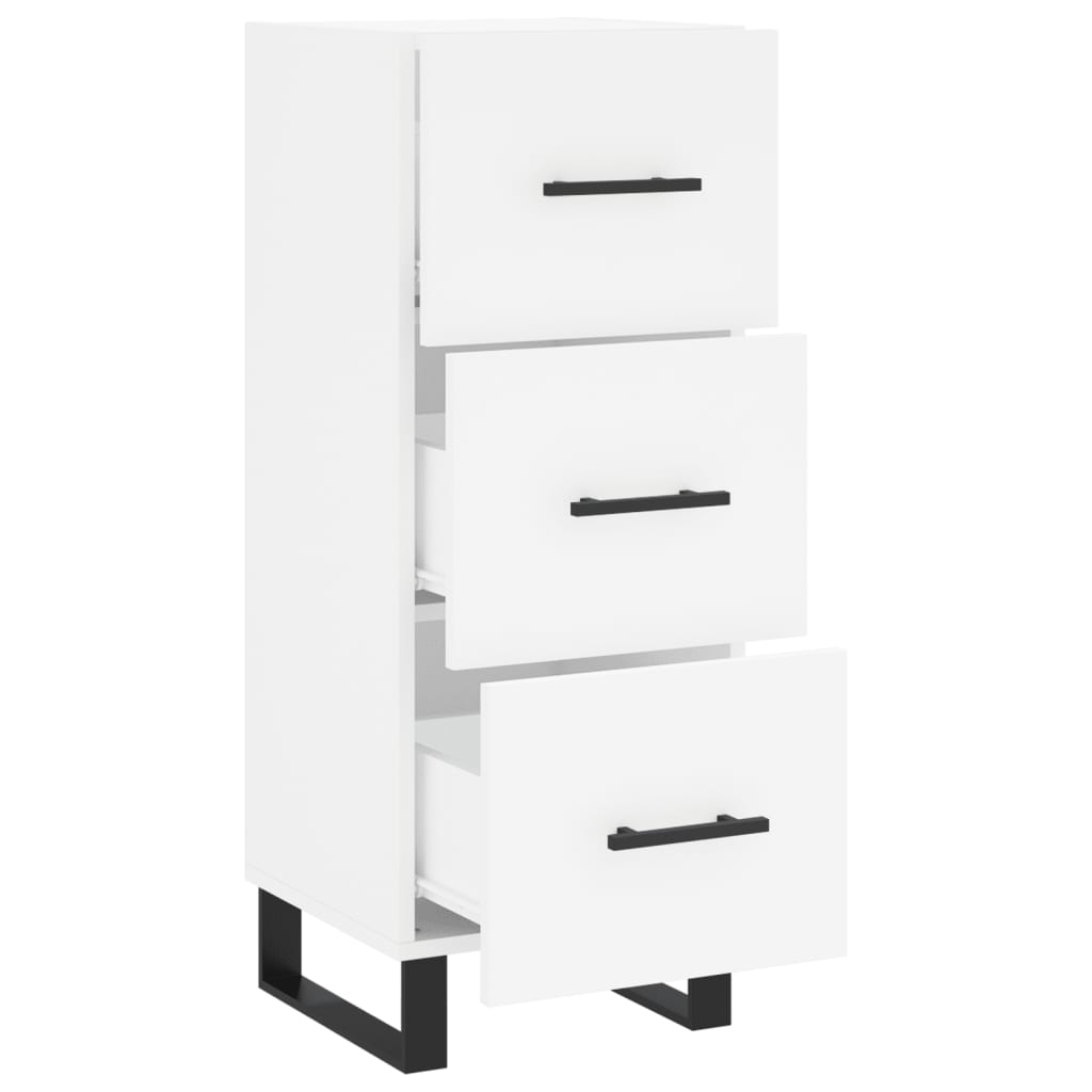 Sideboard 34.5X34X90 Cm Engineered Wood Smoked Oak Old Wood Artisan Oak White 34