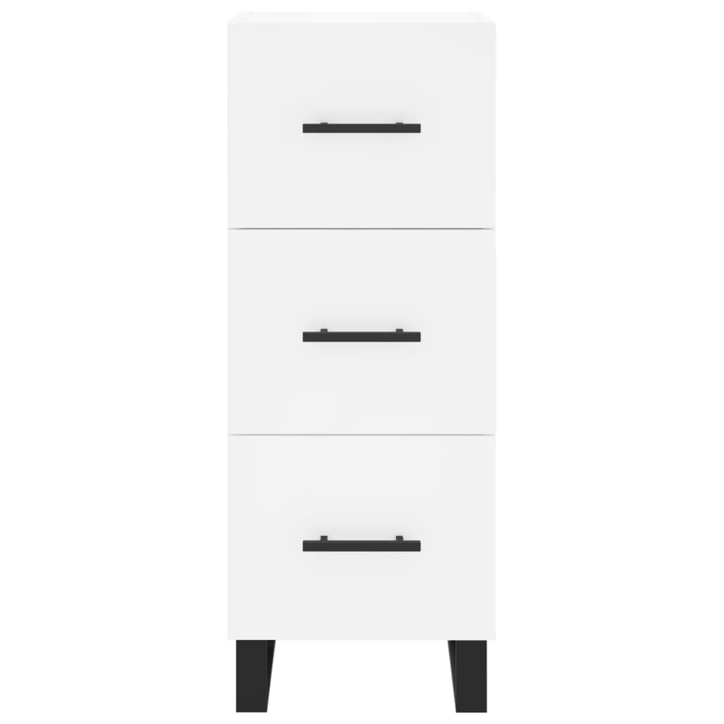 Sideboard 34.5X34X90 Cm Engineered Wood Smoked Oak Old Wood Artisan Oak White 34