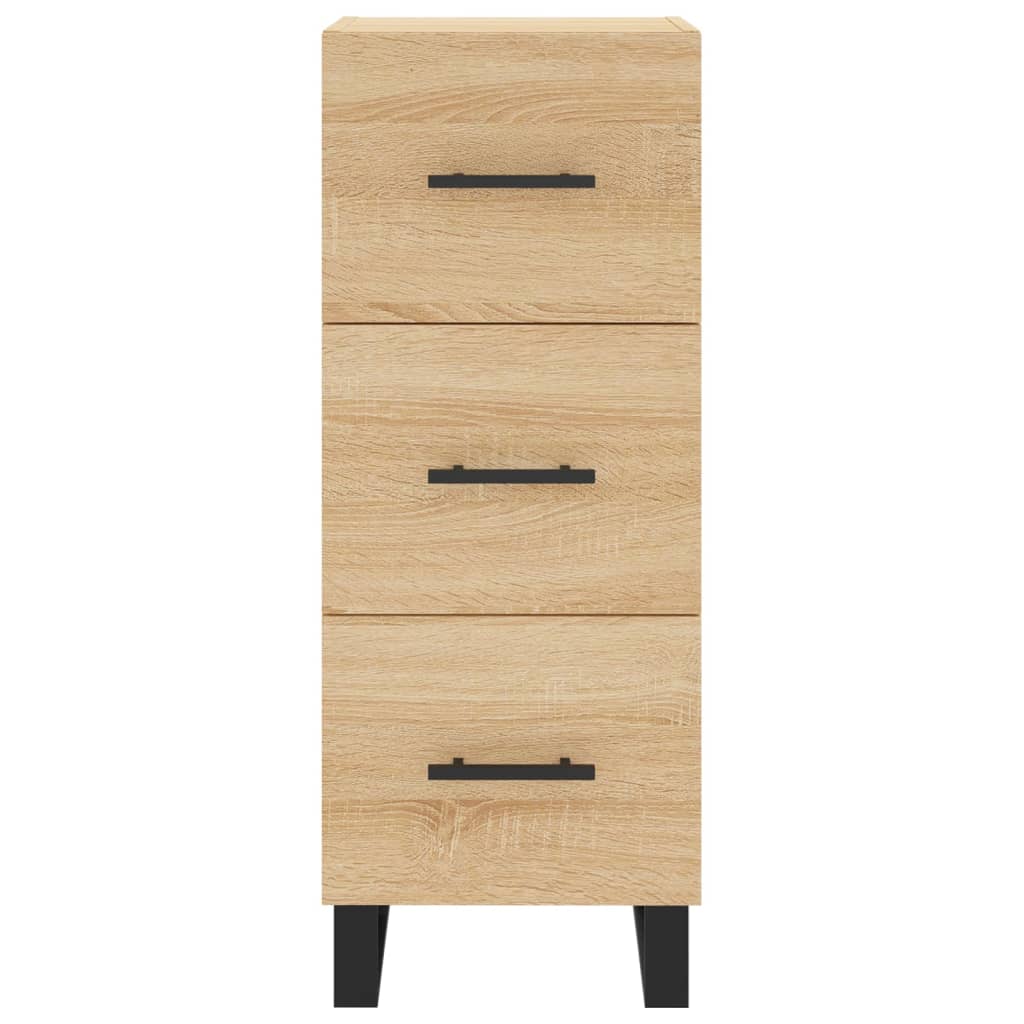 Sideboard 34.5X34X90 Cm Engineered Wood Smoked Oak Old Wood Artisan Oak White 34