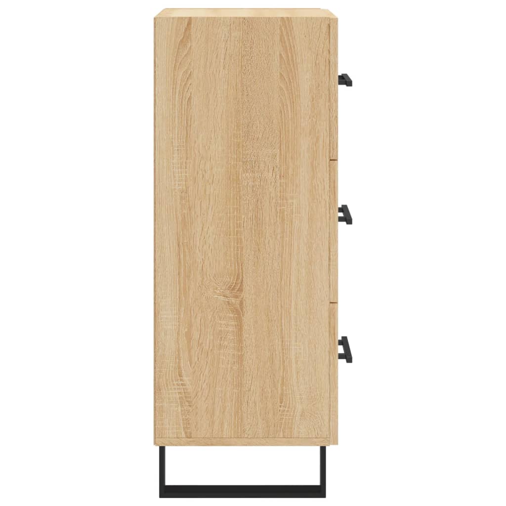 Sideboard 34.5X34X90 Cm Engineered Wood Smoked Oak Old Wood Artisan Oak White 34