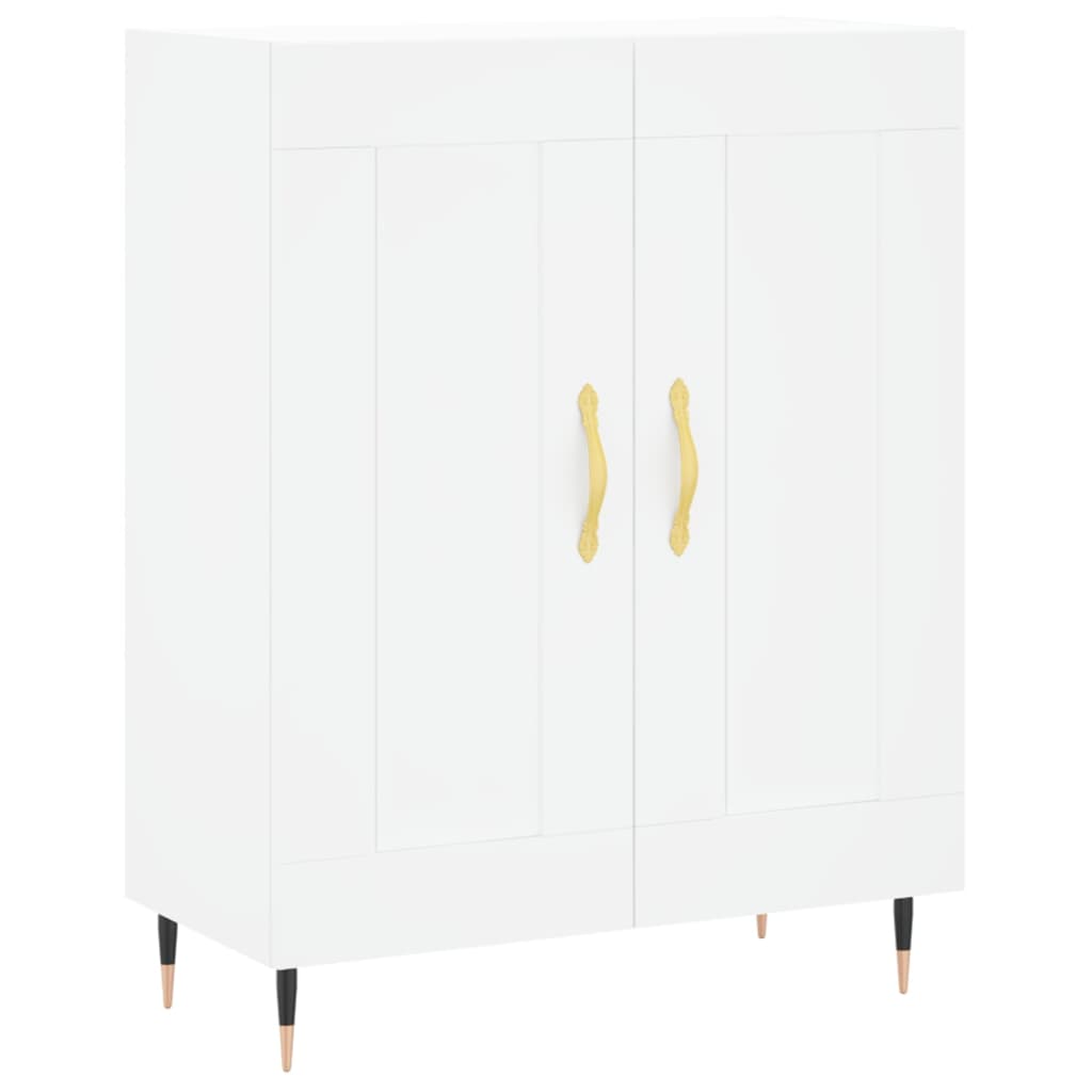 Sideboard 69.5X34X90 Cm Engineered Wood Old Wood Smoked Oak Black Oak White 69.5