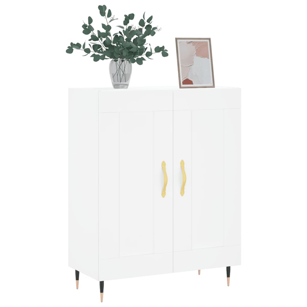 Sideboard 69.5X34X90 Cm Engineered Wood Old Wood Smoked Oak Black Oak White 69.5